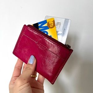 Pink Coach Patent Leather Wallet